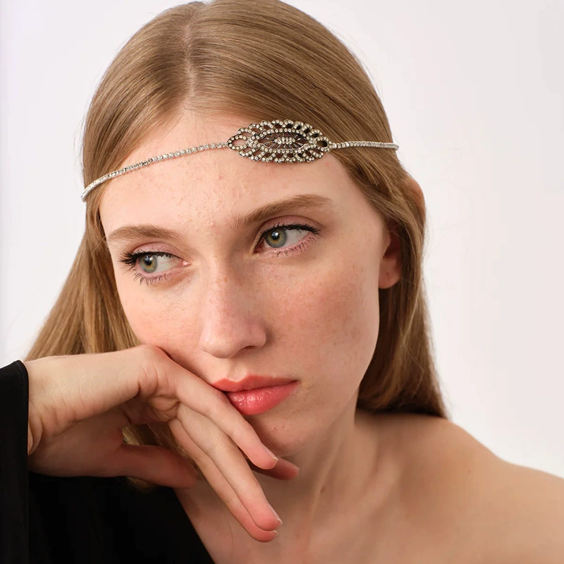 Экзотическая геометрическая цепочка для волос со стразами, простая цепочка на лоб с бриллиантами, универсальные свадебные аксессуары Цепочка для волос