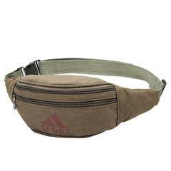 New Thick Canvas Waist Bag for Men, Crossbody Outdoor Phone Large Capacity Business Pack Mountaineering Cash Bag