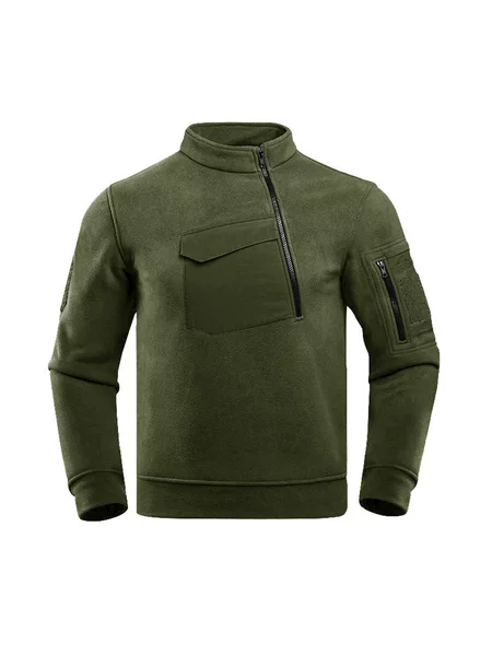 Cross-border New Tactical Fleece Clothes Autumn and Winter Outdoor Men's fleece-lined Thickened Pullover Warm Top Fleece Coat
