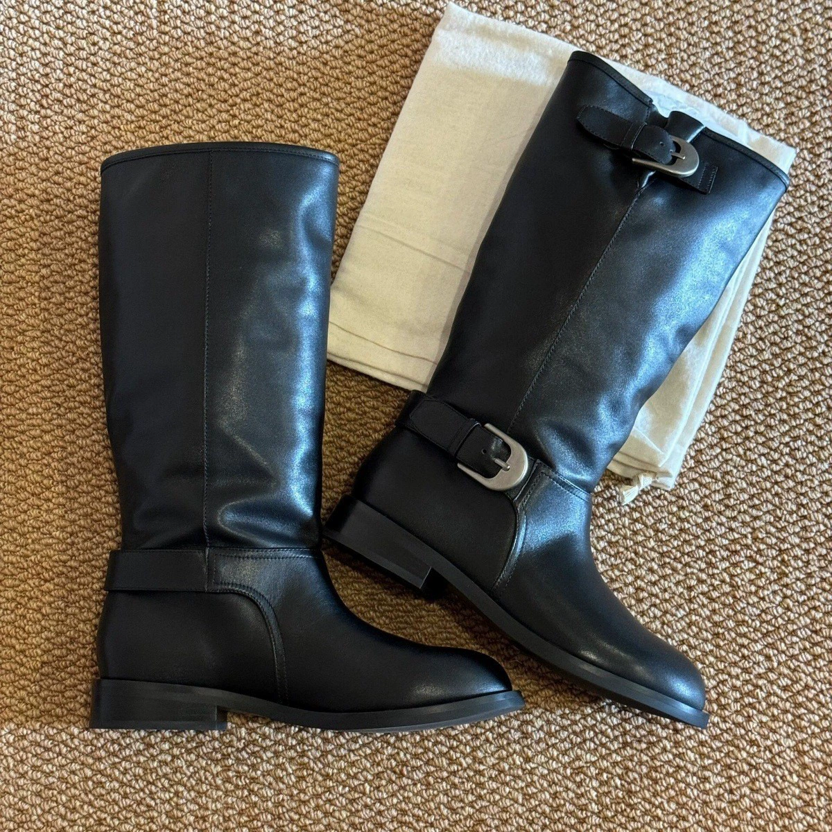 Версия из воловьей кожи ~ широкие женские рыцарские сапоги из натуральной кожи на толстой подошве, зимние длинные сапоги больших размеров, высокие сапоги в стиле вестерн.