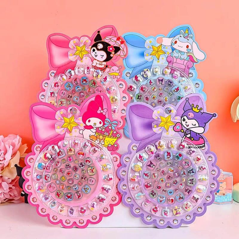 Sanrio Boxed Cartoon Gold-Stamped Nail Sticker Decoration Set 2 Yuan Store Product Nail Sticker Wholesale Toy