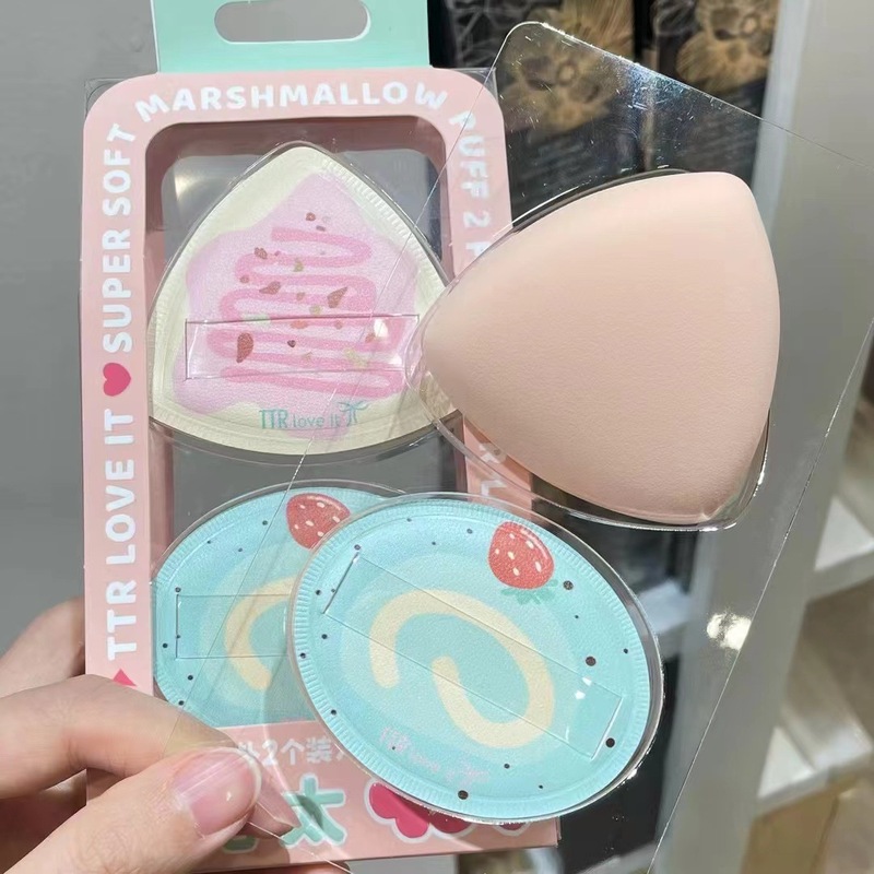 TTRマシュマロパフ散らしパフ収納ケースソフト服帖乾湿両用メイクアップ化粧粉を食べない正規品|undefined