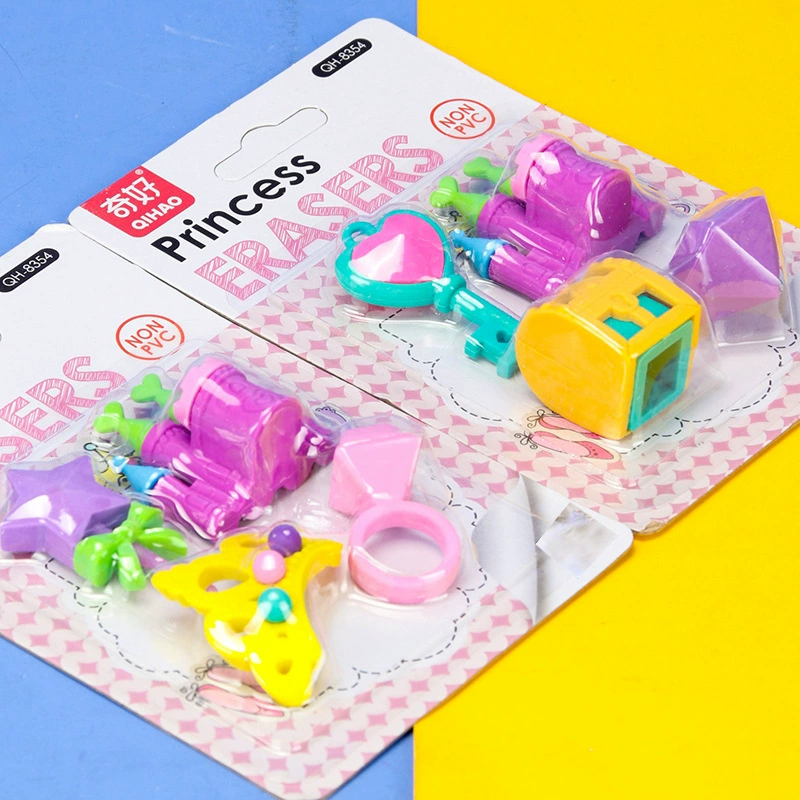 奇好 Removable eraser for princess, castle, amusing lifelike stationery for elementary school students