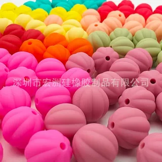 15mm灯笼硅胶珠南瓜珠DIY饰品手链宝宝牙胶硅胶散珠现货批发