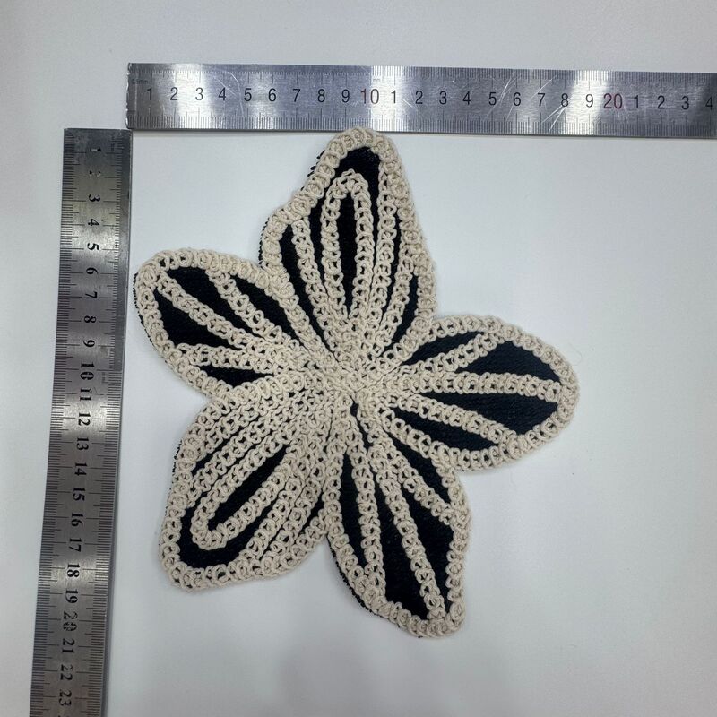 厂家批发 刺绣花边服装辅料DIY布贴机织仿手钩粗棉服饰服装辅料|undefined