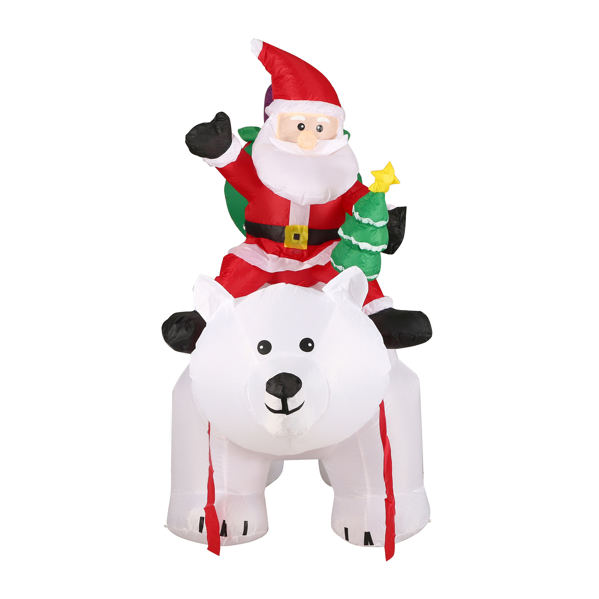 跨境专供亚马逊速卖通热卖圣诞节充气气模 充气圣诞老人骑摇头熊