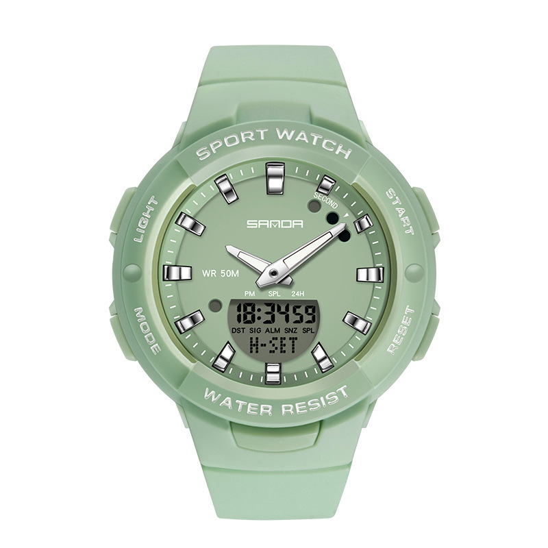 SANDA 6009 cronometraje electrónico de doble pantalla reloj deportivo reloj de alarma de comercio electrónico de una sola pieza reloj deportivo de generación