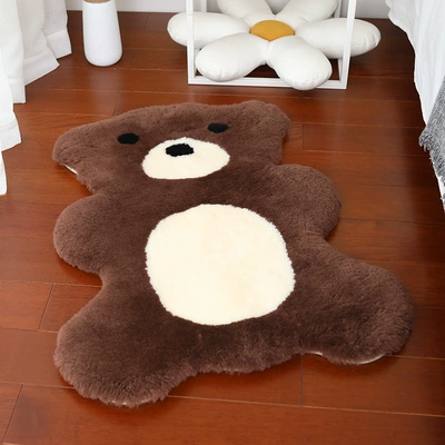Natural Wool Carpet Australian Car Carpet - brown-wool-bear-fur-integrated-about-4050cm-small-size