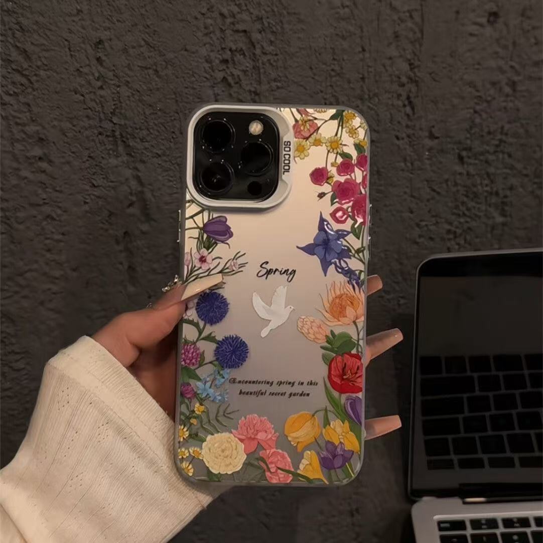 Birds and Flowers Are Suitable for Iphone17Promax Phone Case 14Plus Apple 16Pro European and American Style 13 Trendy 15