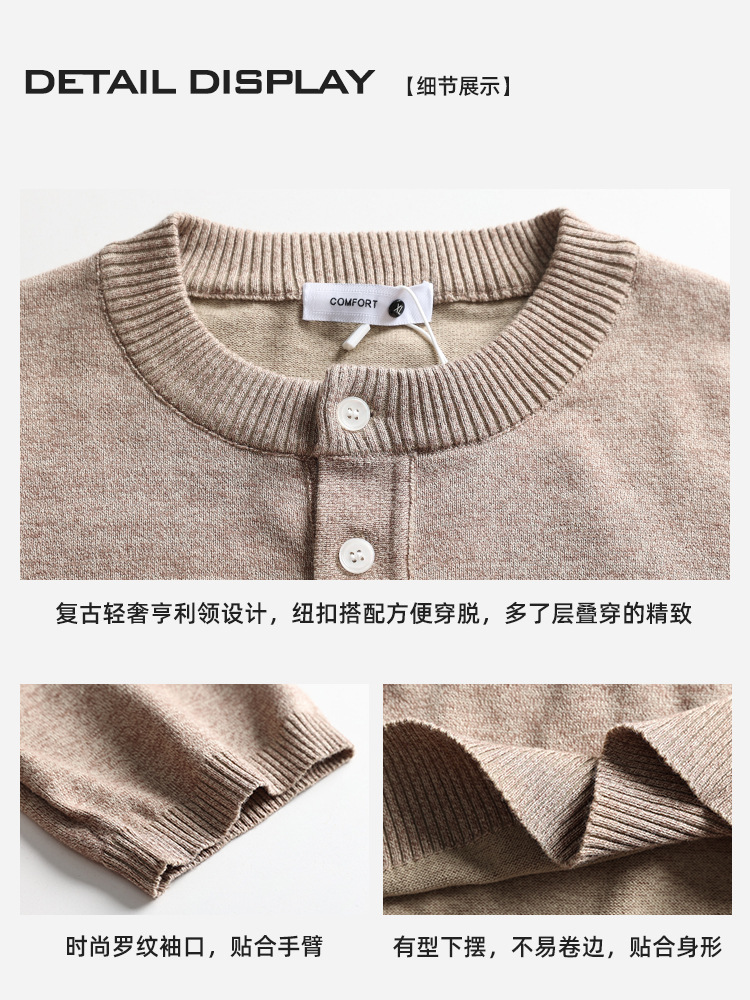 Europa y Estados Unidos transfronterizos hombres Henry cuello camiseta de punto 2026 verano sólido de manga corta negocios de ropa casual de hombre comercio exterior lote