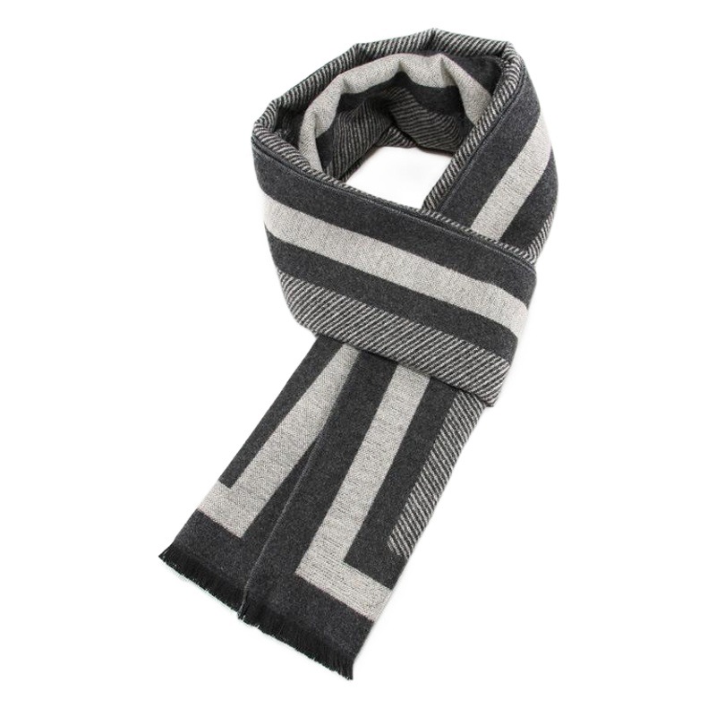 2026 New Men's Scarf European and American Style Autumn and Winter Casual Warm Fleece Men's Scarf Plaid Neck Scarf Custom-Made