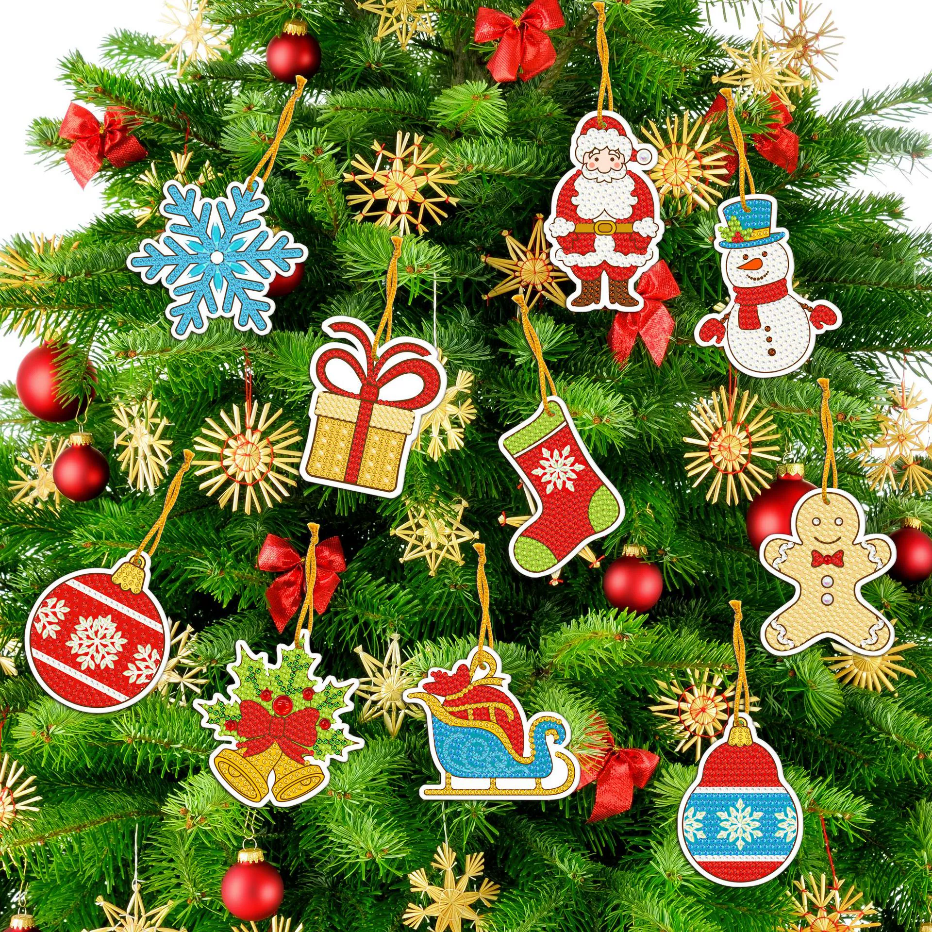 Новый Рождественский Город DIY украшениеCard Room Holiday Christmas Tree Hanging GS07