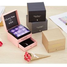 项链盒子玫瑰花礼盒时尚创意双层抽屉送朋友情人节生日礼物包装盒