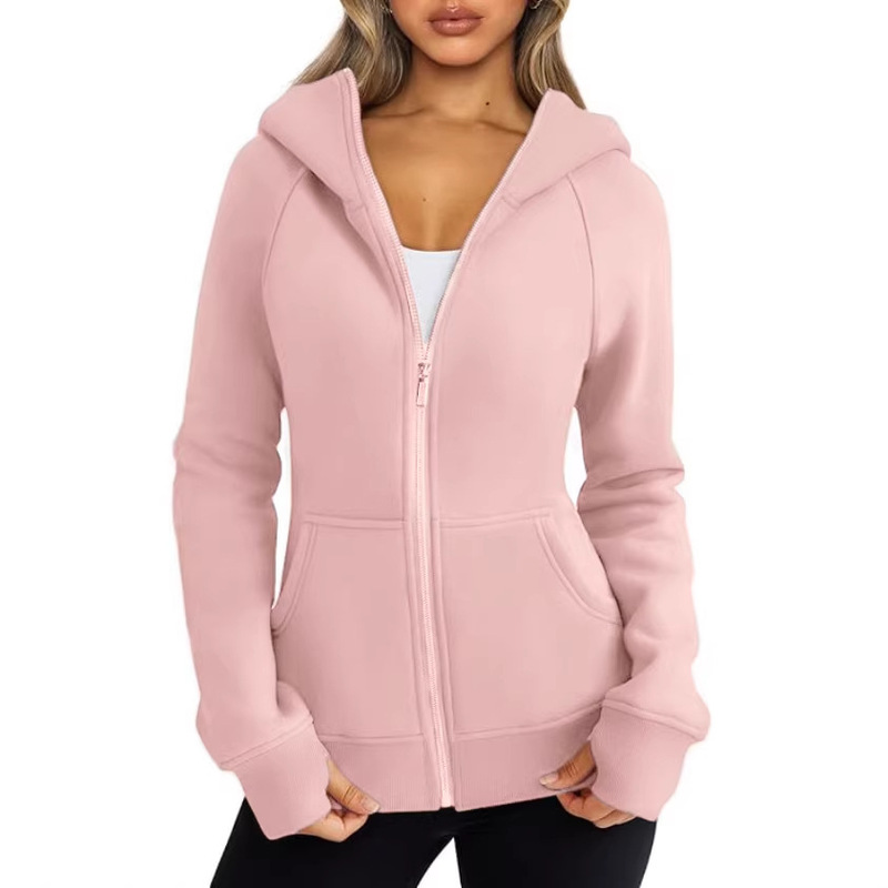 Women's Zipper Hoodie Fleece Jacket Oversized Sweatshirts Autumn Fashion Clothing Sweater Winter Clothing