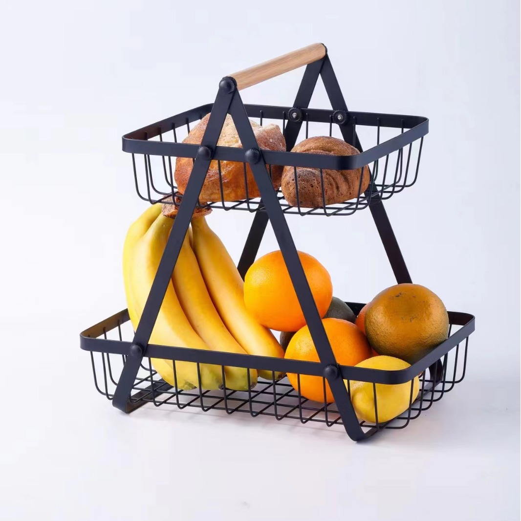Geometría nórdica simple de hierro forjado bandeja de frutas decorativa europea para el hogar sala de estar mesa de té bandeja de frutas almacenar cesta de bocadillos