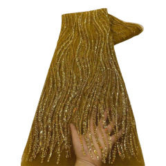 スパンコール刺繍生地服装生地スパンコール刺繍レースネット糸キルティング生地がスカートを作る
