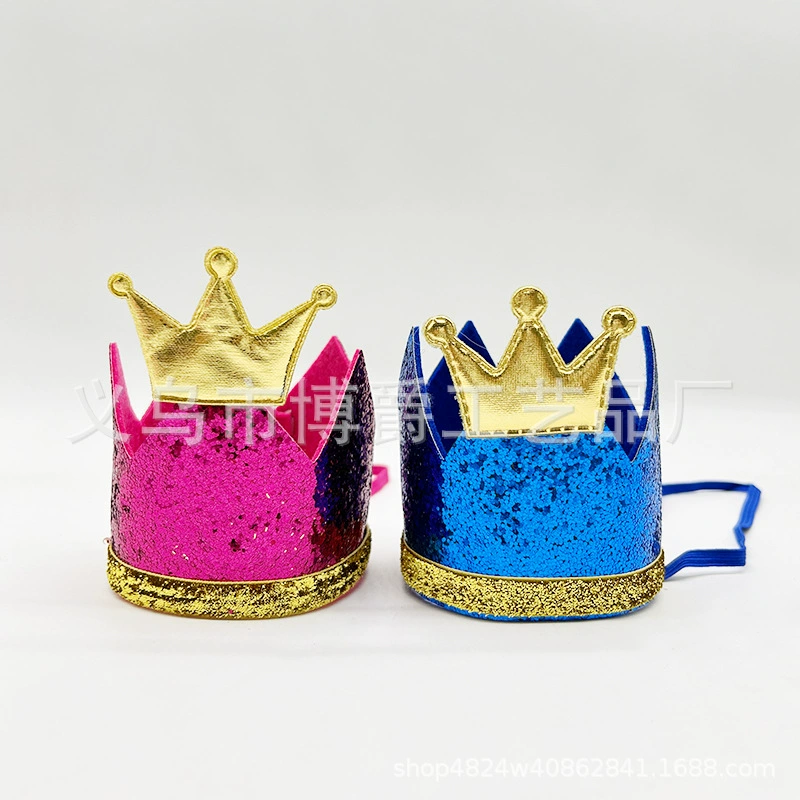 Шляпа для вечеринки в честь дня рождения с блестящей короной, набор для украшения вечеринки для собак, шляпа для дня рождения собаки