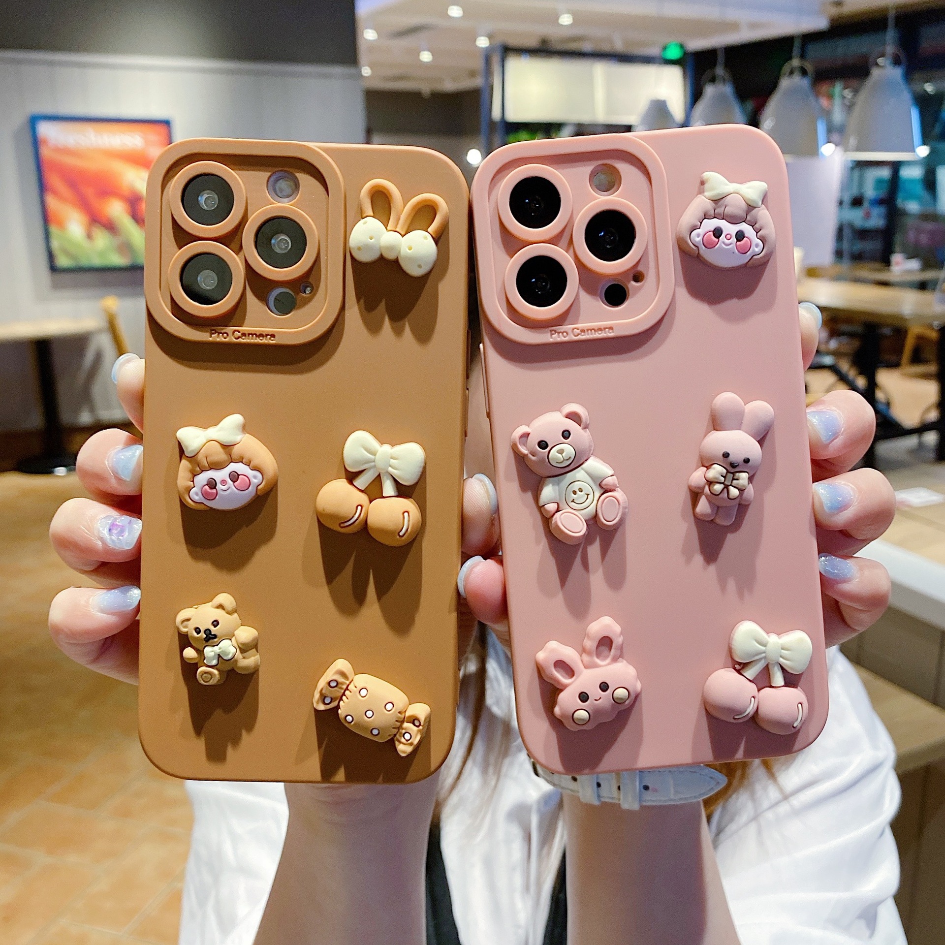 Aplicable a Apple nuevo dibujos animados muñeca creativa estuche de teléfono móvil pupila anti-caída se puede personalizar estuche de teléfono móvil Huawei image 4