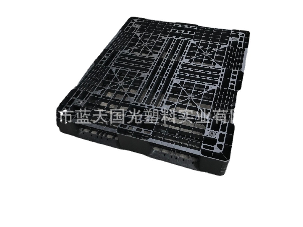 田字型四面进叉塑料卡板 黑色防静电塑料托盘 塑料栈板 防静电