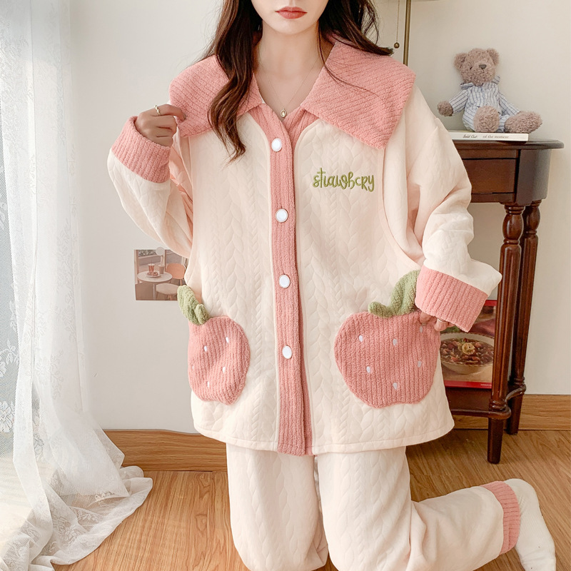 Monthly Clothing Autumn and Winter Postpartum Air Layer Pure Cotton Pregnant Women's Pajamas for Women in Spring and Autumn October