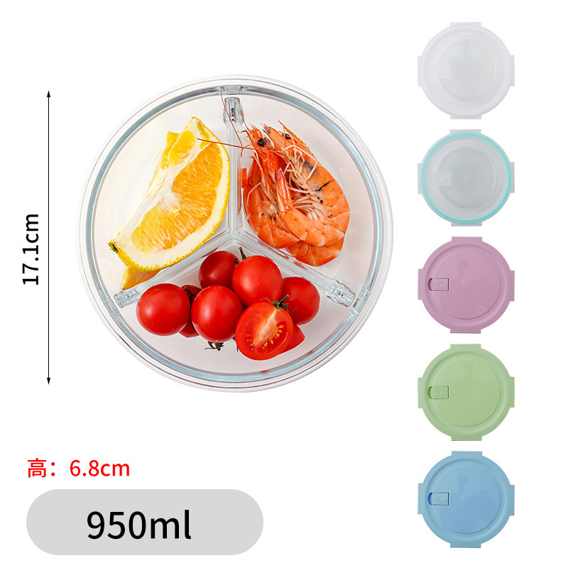 Caja de almuerzo doméstica de venta en caliente transfronteriza Caja de almuerzo de vidrio Caja de almuerzo de calentamiento de microondas Caja de almuerzo de aislamiento