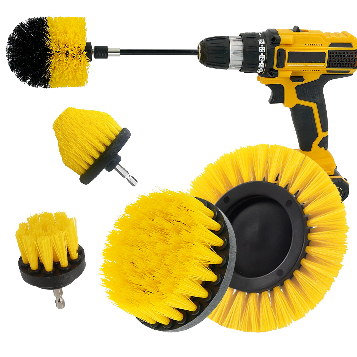 Transfronterizo Amazon AliExpress Temu cepillo de limpieza de taladro eléctrico cabezal de cepillo de disco eléctrico juego de cepillo de limpieza de polvo