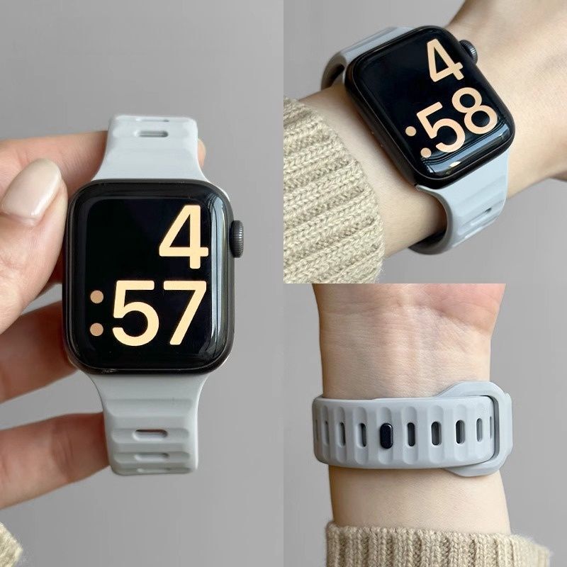 Suitable for Apple S10 Watch Iwatch10 Strap Breathable S8 Silicone S9 Soft Male Se Sports S7 Female 7 Wristband