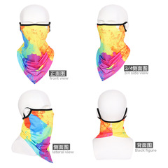 Ear-hanging triangle scarf, ice mesh breathable neck cover, outdoor riding mask, summer fishing sun protection facial scarf, neck scarf