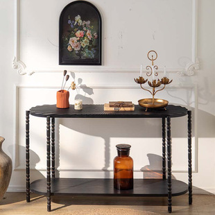 American Style Retro Entrance Table Homestay Home Corridor Hallway Table Black Light Luxury Living Room Storage Table