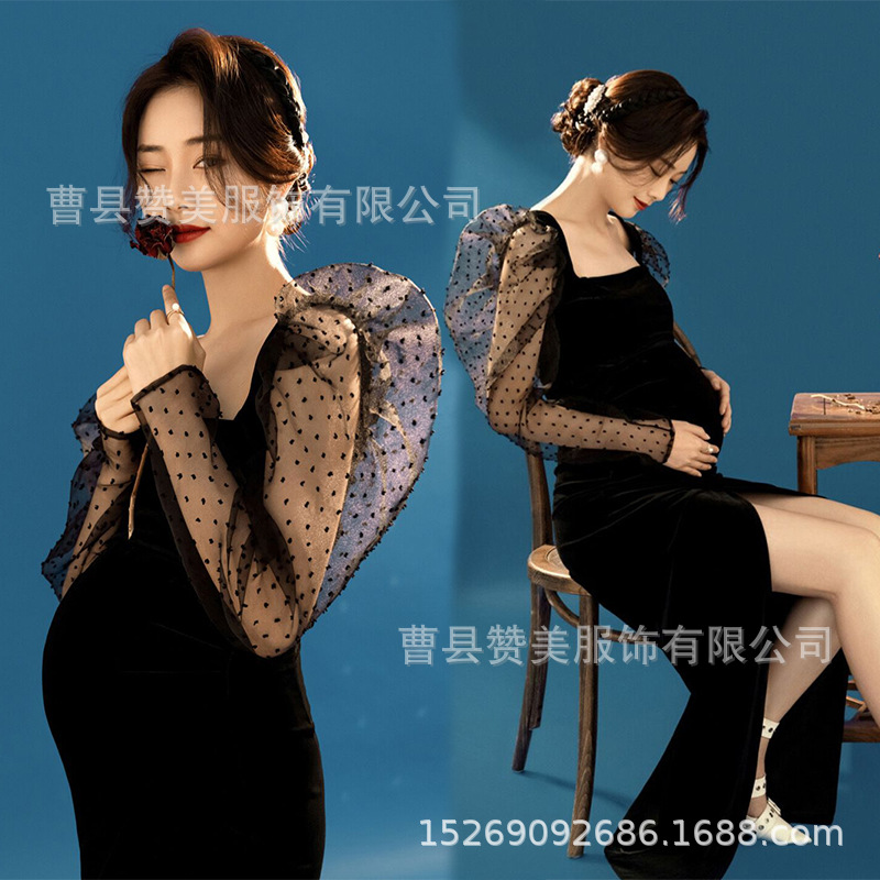 妊婦の撮影の服装の新型の美しい風の妊婦の服装の芸術は服装を照らします。