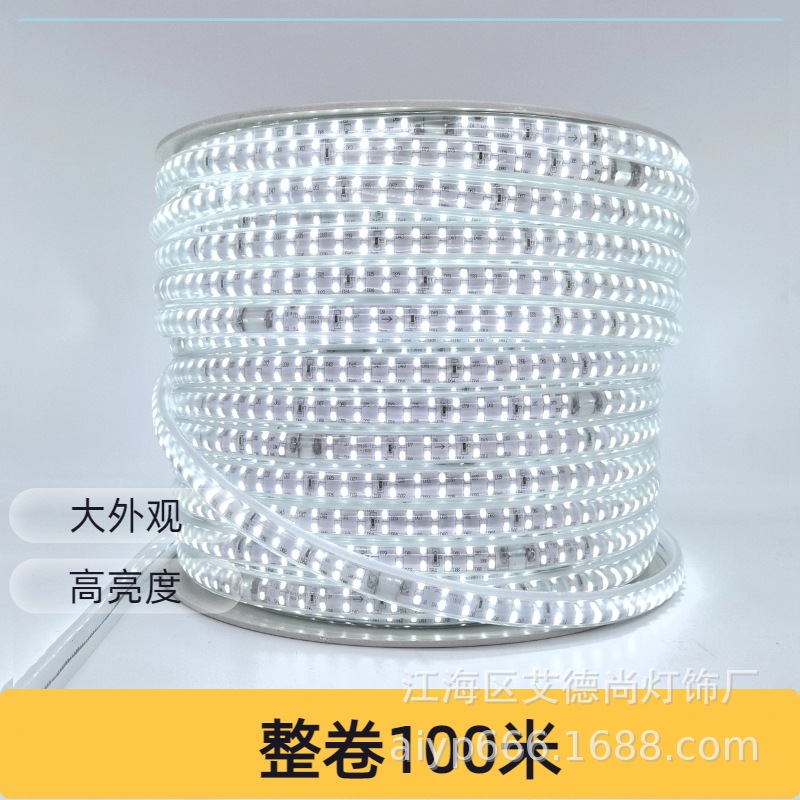 고전압 LED110V 램프 스트립 2835 슈퍼 밝은 이중 행 180 램프 야외 방수 프로젝트 렌즈 소프트 램프 스트립