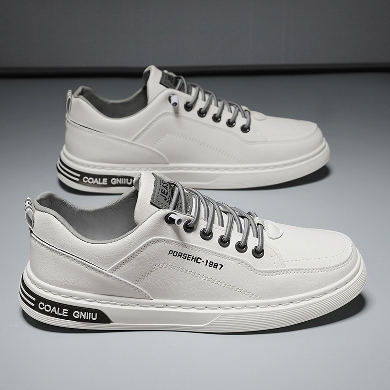 2024春季新款休閒板鞋小白鞋男士韓版潮流百搭平底鞋青年休閒男鞋
