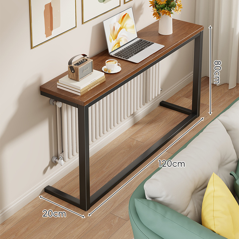 Estante Estrecho de Almacenamiento de Madera y Hierro para Sala de Estar y Dormitorio