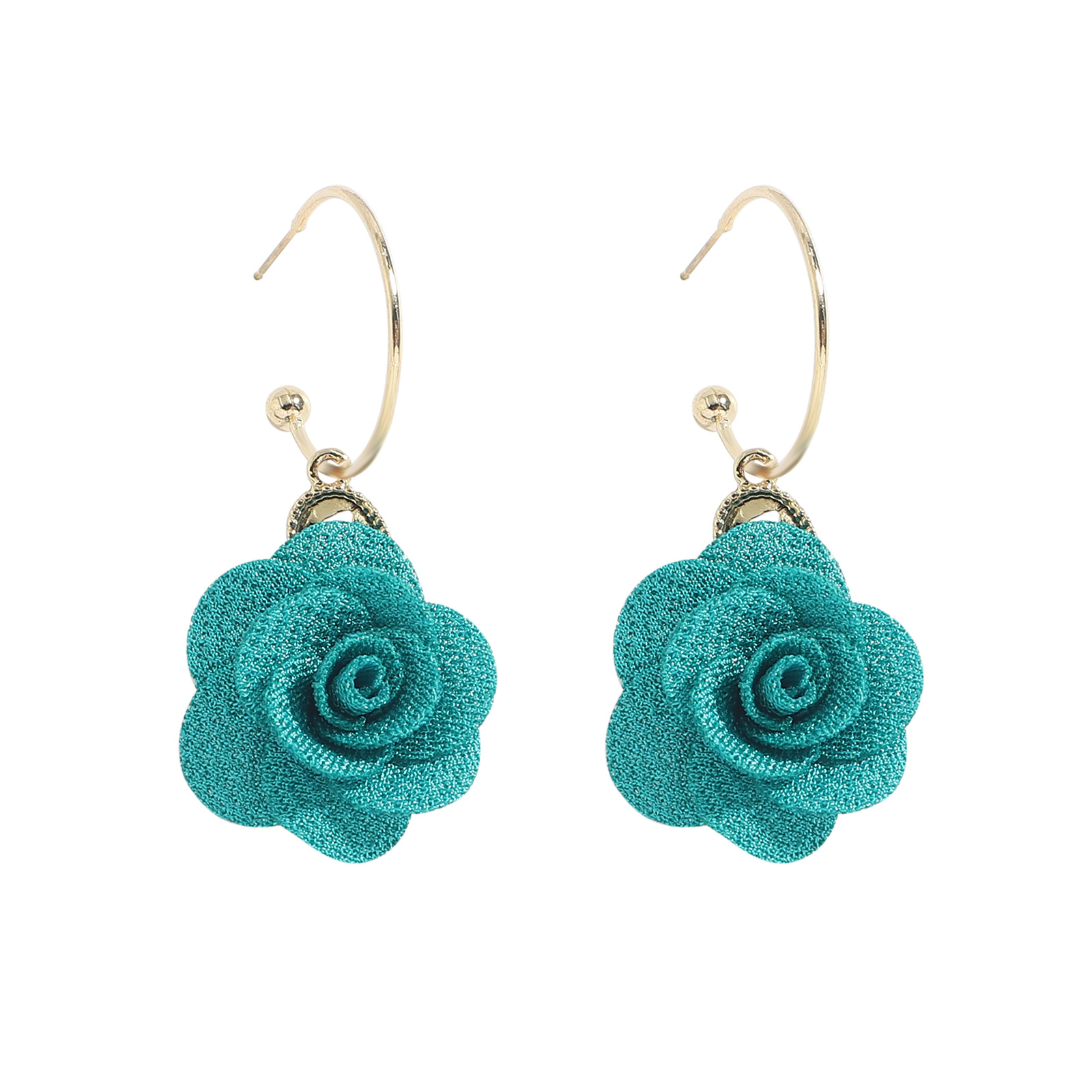 Nihaojewelry Jewelry Wholesale New Ethnic Style Fabric Flower Earrings display picture 6
