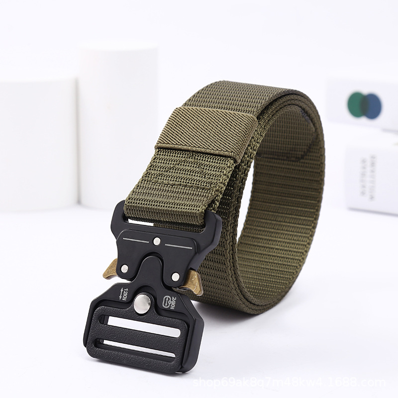 Hombres Cobra cinturón táctico al aire libre nylon hebilla cinturón hombres cinturón de lona puede ser de longitud fija