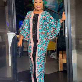跨境外贸新款2026Dress Abaya Loose Fit Plus Size Sequin Afric