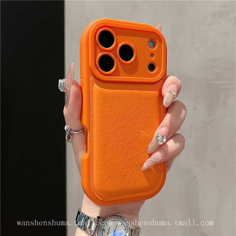 Suitable for Iphone17Promax Mobile Phone Case, Air-Cushioned Leather Texture Skin-Feel Protective Cover for Apple 16, High-End Anti-Fall Pure Color Protective Case Suitable for Iphone17Promax Mobile Phone Case, Air-Cushioned Leather Texture Skin-Feel Protective Cover for Apple 16, High-End Anti-Fall Pure Color Protective Case