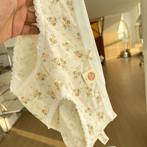 French underwear for women 5A baby cotton full pants antibacterial bubble cotton girls floral pure cotton crotch pants