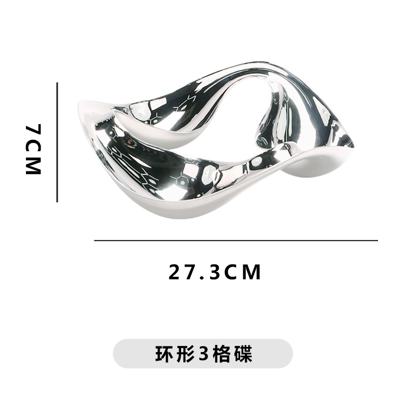 Nuevo diseño de KTV de acero inoxidable fino, barra de bar, juego completo de platos de frutas, decoración de escritorio de lujo ligero especial