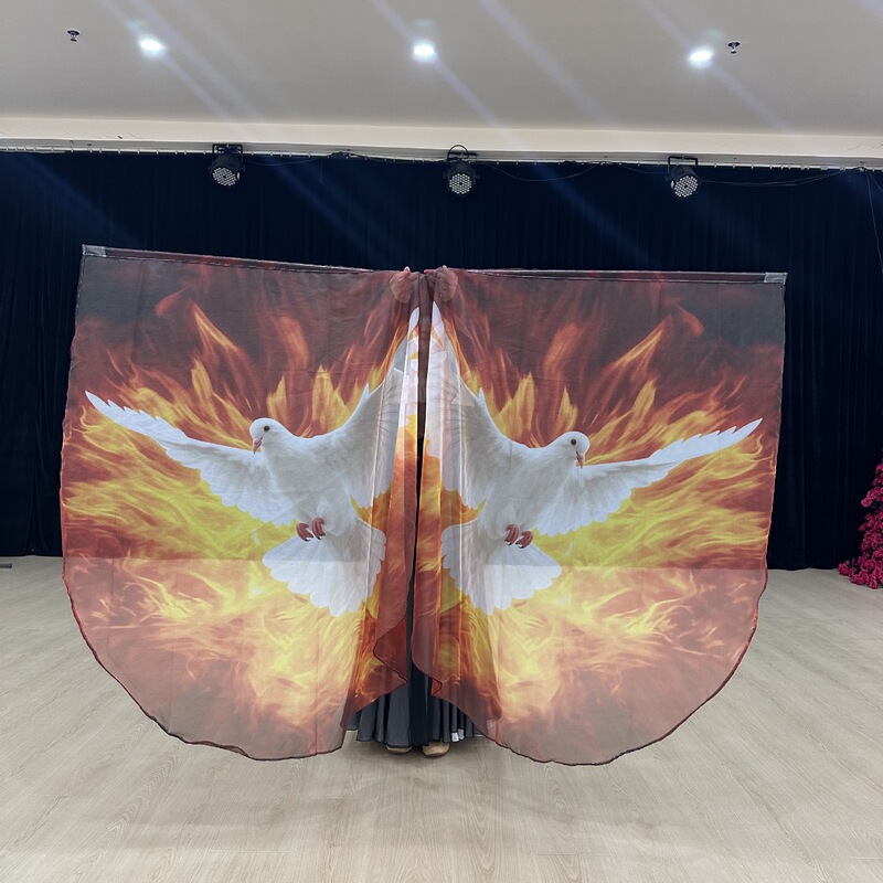 New Style Flame Dove Praise Flag Stage Costume Performance Props Worship Flag Belly Dance Oriental Dance Worship Flag New Style Flame Dove Praise Flag Stage Costume Performance Props Worship Flag Belly Dance Oriental Dance Worship Flag