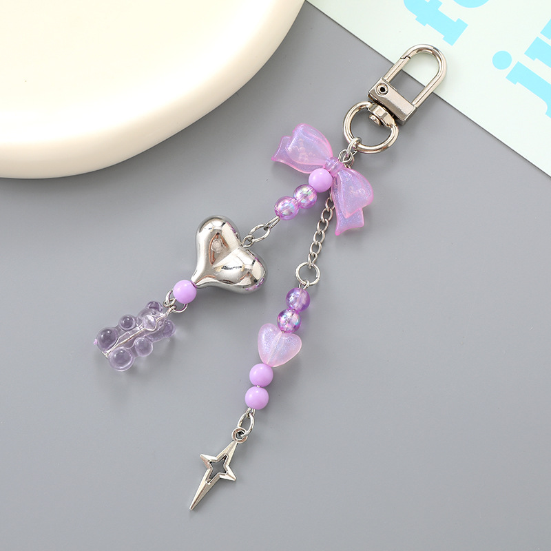 Ins nuevo arco acrílico llavero colgante personalidad DIY bolso colgante auriculares colgante joyas