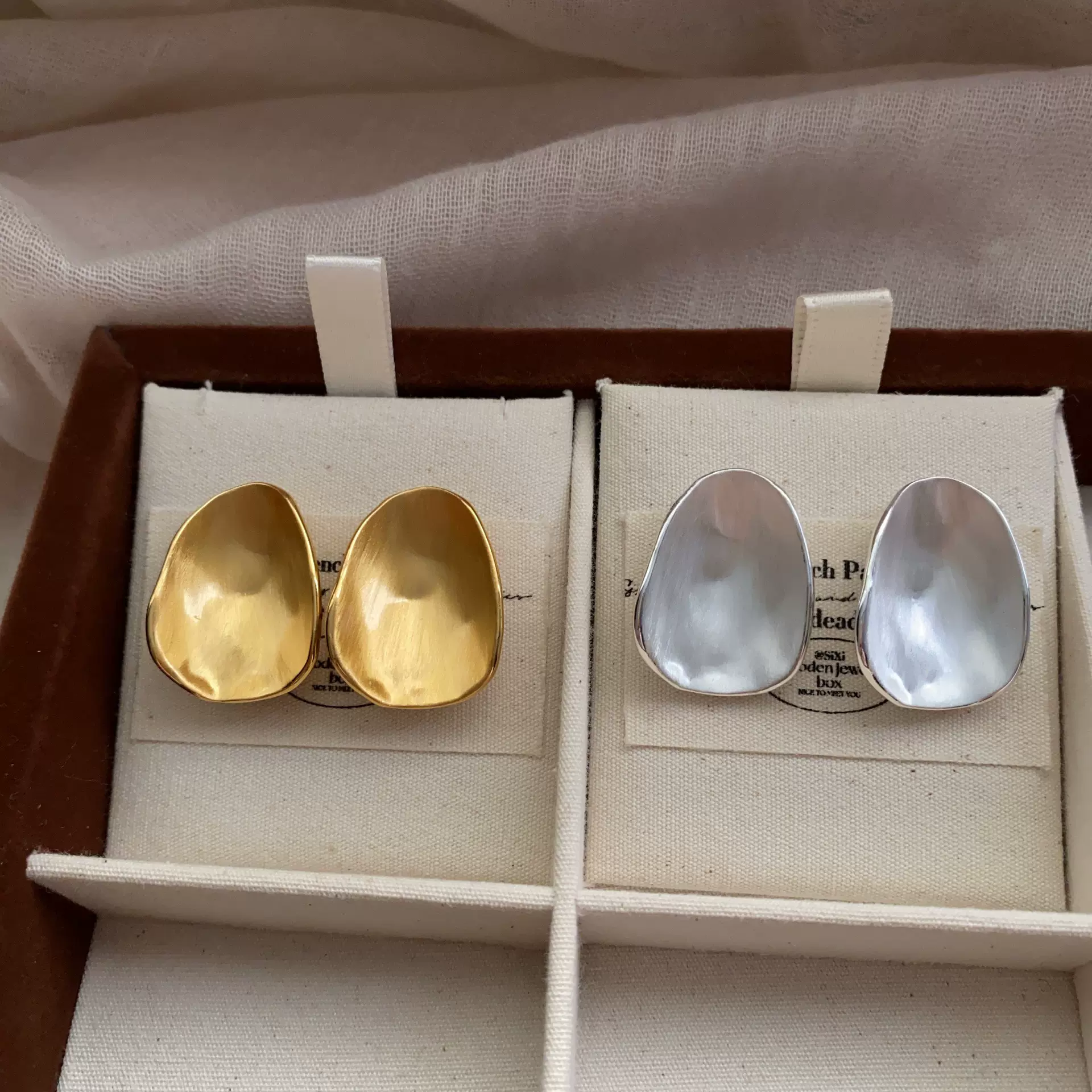 不规则金属拉丝耳钉轻奢小众高级感潮流时尚个性耳饰简约女冷淡风