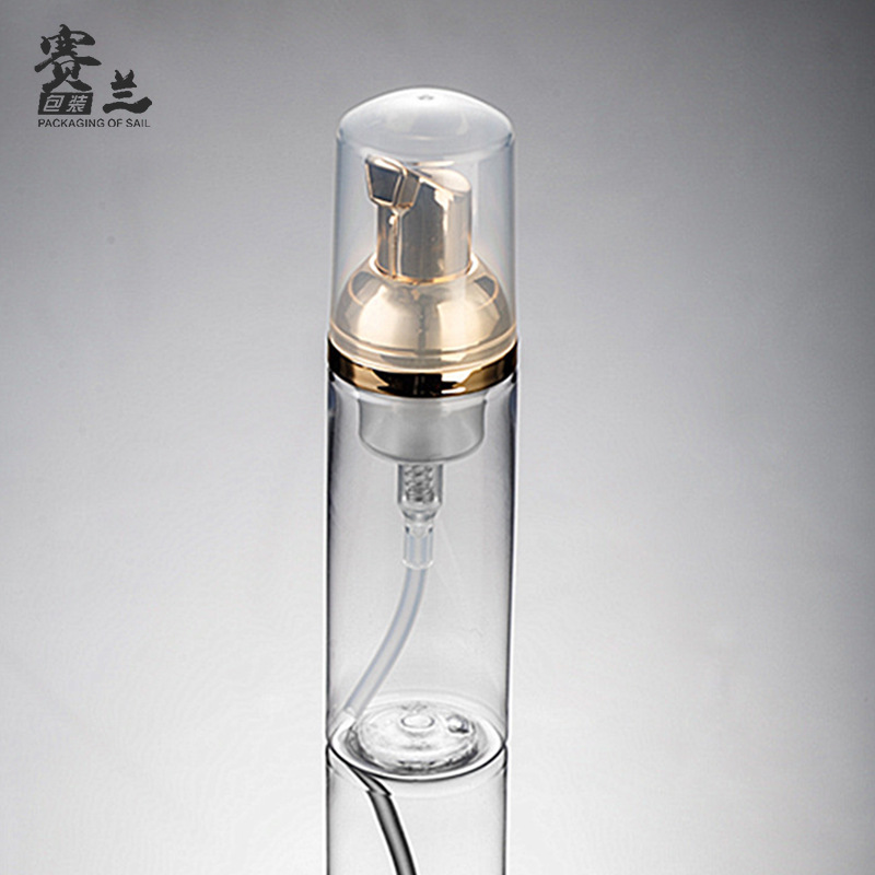 Botella de espuma transparente PET50ml botella de espuma tipo de prensa de espuma de galvanoplastia cabeza de la bomba mousse cosméticos sub-botella