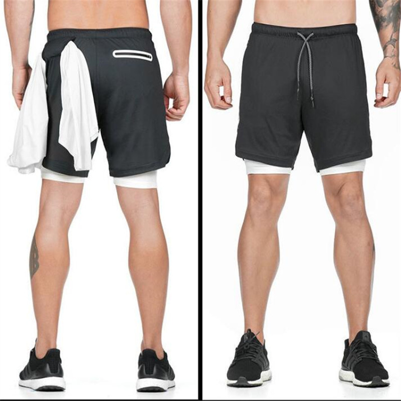 Double Layer Solid Color Shorts Men's Plus Size Fitness Leisure Training Quick Dry Jogging Pants Summer New Double Layer Solid Color Shorts Men's Plus Size Fitness Leisure Training Quick Dry Jogging Pants Summer New