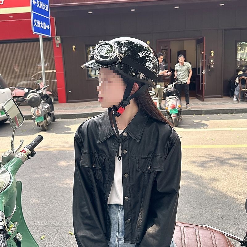 Retro Motorcycle Electric Vehicle Helmet 3C Certified Men Women Safety Half Helmet
