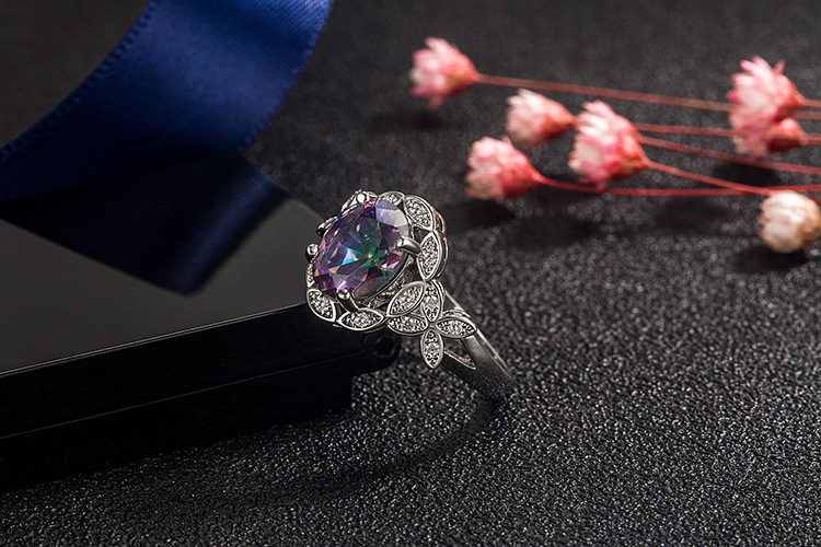 Fashion Horse Eye Copper Rings Inlay Zircon Copper Rings