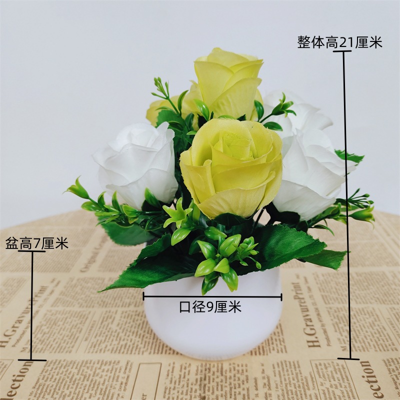 Pequeña imitación de flores falsas decoraciones de sala de estar decoración de mesa de té flores de plástico mano flores falsas plantas decoraciones