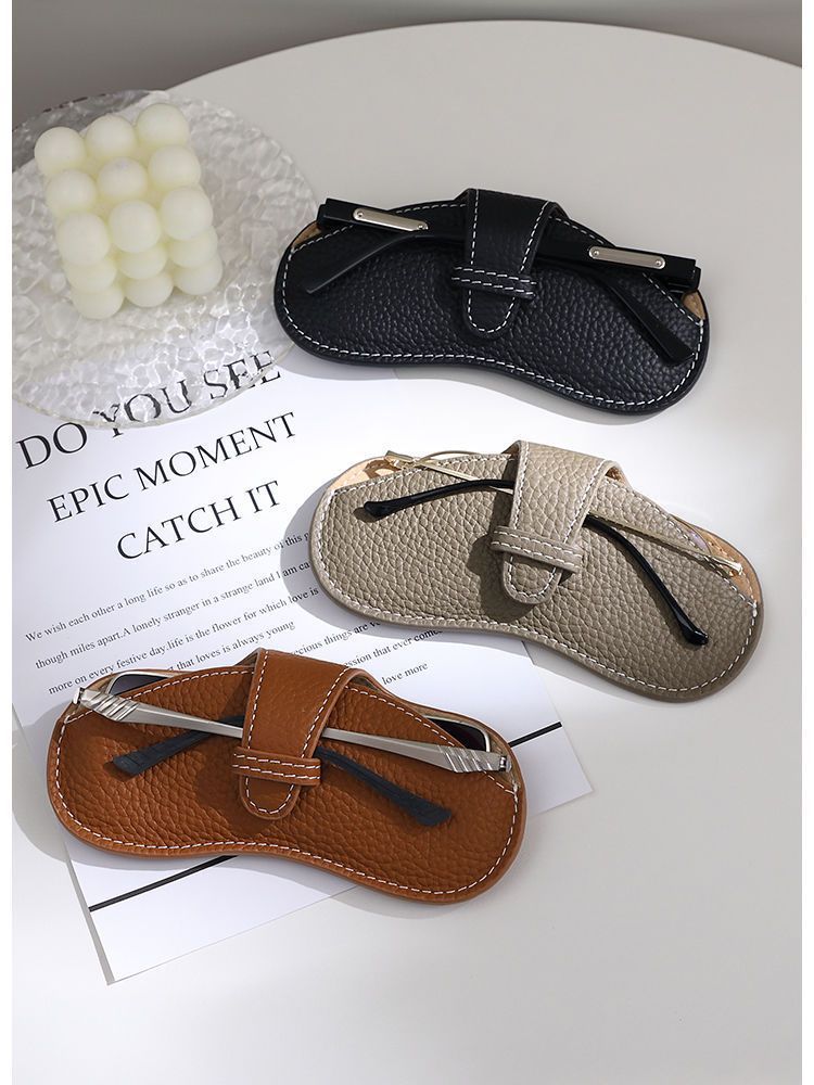 Unisex Gender Vintage Style Simple Style Solid Color Pu Leather Unisex Glasses Pouch