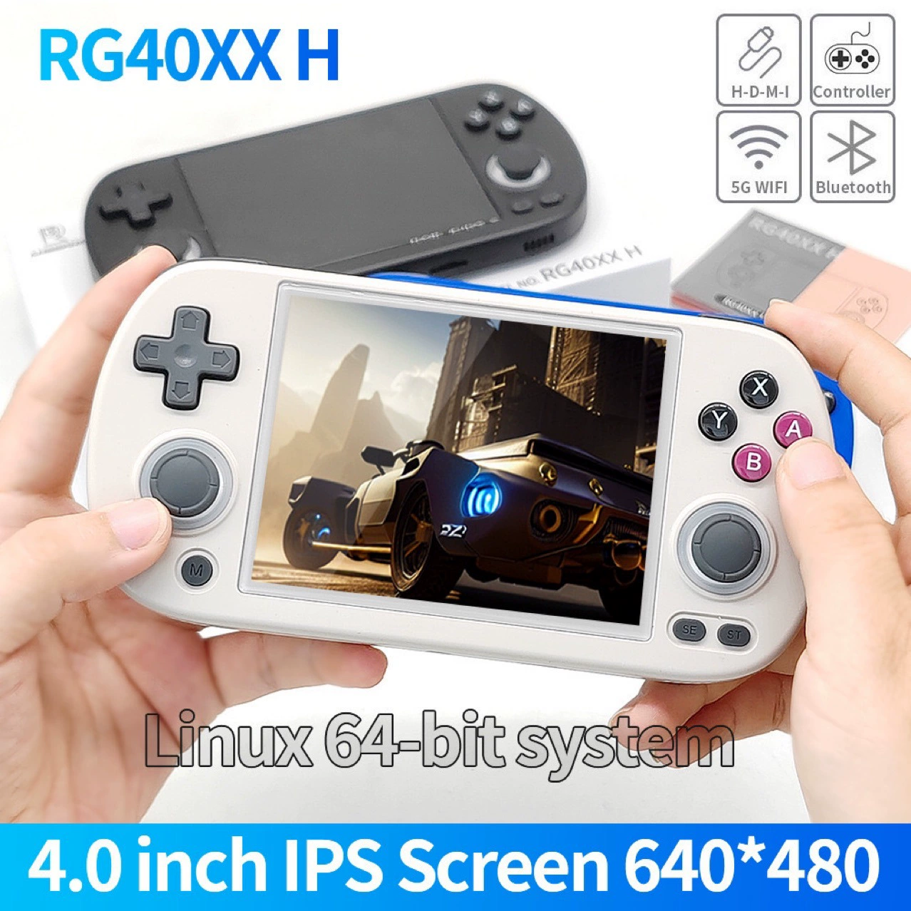 Retro handheld handle, game console, new collection, 40, horizontal version