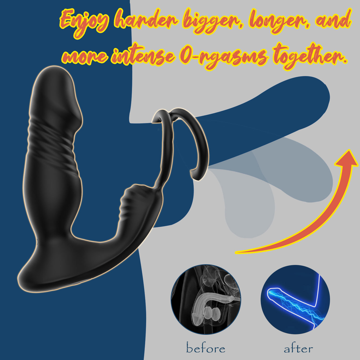 App-Controlled Vibrating Prostate Massager with Double Ring Locking, 9-Frequency Telescopic Anal Plug — detail image 17